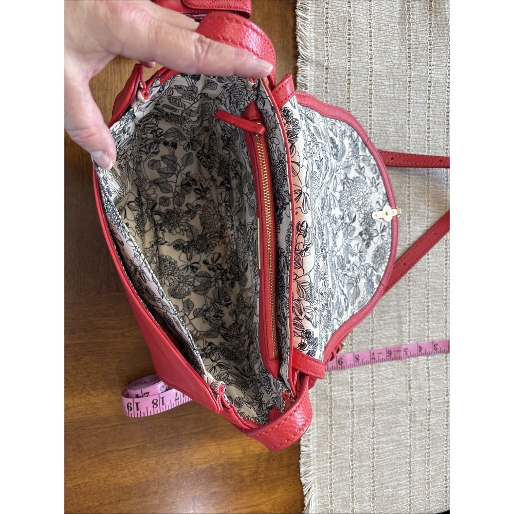 Vera Bradley Leather Carson Saddle Crossbody Bag Canyon Sunset Red Resort Cruise - Picture 7 of 16